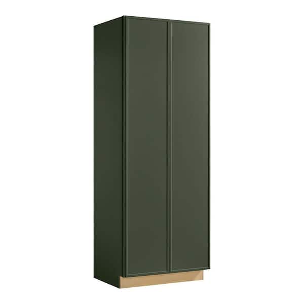 Leyton 36 in. W x 24 in. D x 96 in. H Ready To Assemble Plywood Slim Shaker Wide Pantry Kitchen Cabinet in Fern Green