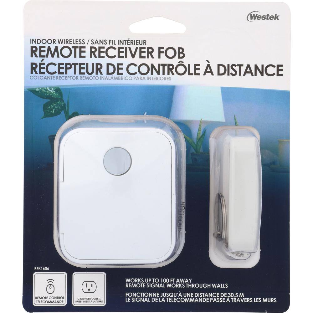White Indoor Wireless Remote Control System with Single Grounded Outlet