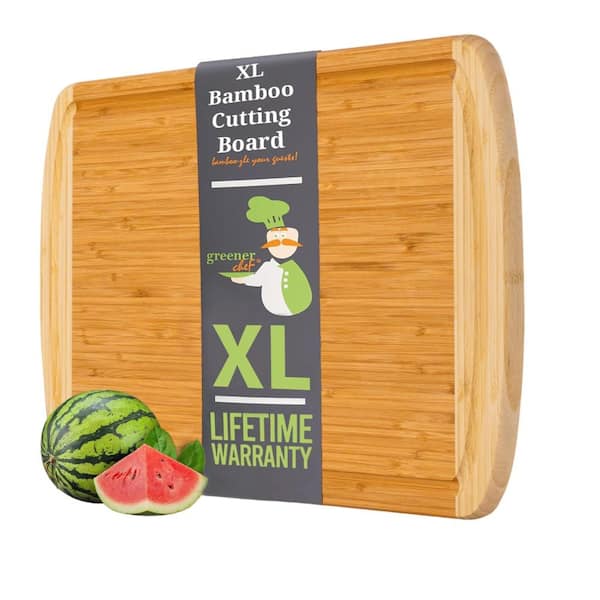 Aoibox 22 in. x 16 in. Extra Large Size Teak Multipurpose Cutting Board Reversible Chopping Serving Board with Juice Groove, Natural