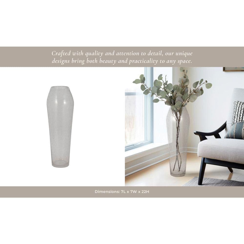 Elegant 22" Clear Glass Bubble Floor Vase