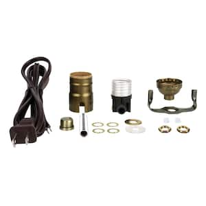 Aspen Creative 21020 Table Lamp Socket Kit in Antique Brass