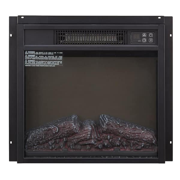 1400W Slim Electric Fireplace Infrared Space Heater, Warm-Air Heating Design with Remote Control and 3D Flames in Black