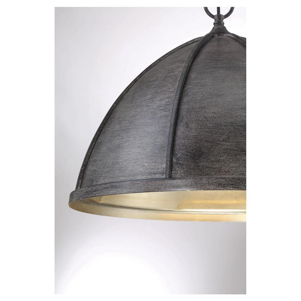 Laramie Gold and Walnut 16" Bowl Pendant Light