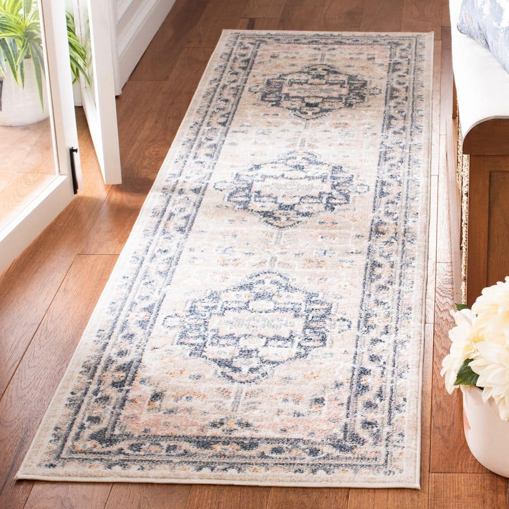 Blair 2 ft. x 8 ft. Beige/Navy Medallion Aztec Washable Runner Rug price history on PriceWatchPro