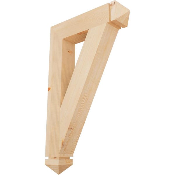 Ekena Millwork 3.5 in. x 32 in. x 20 in. Douglas Fir Traditional Arts and Crafts Smooth Bracket