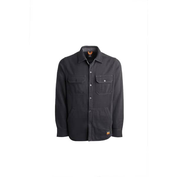 Timberland PRO Mill River Men's 2XL Black Fleece Shirt Jacket Button Down