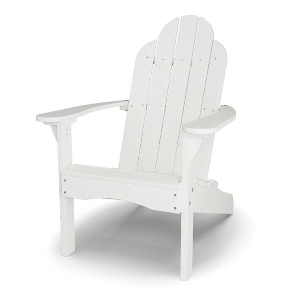 WILDRIDGE Classic White Plastic Outdoor Adirondack Chair LCC-214-BW ...