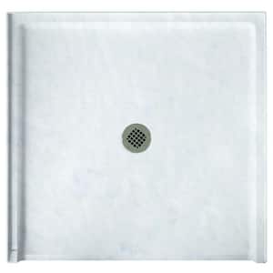 Swanstone 42 in. L x 36 in. W Alcove Shower Pan Base with Center Drain in Ice