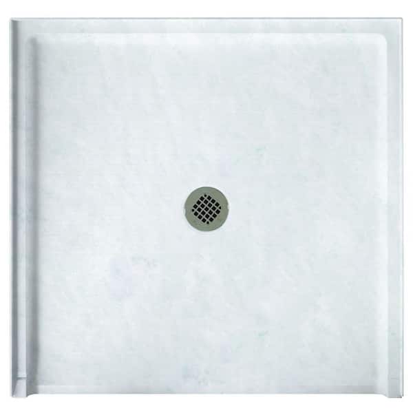 Swan 42 in. L x 36 in. W Alcove Shower Pan Base with Center Drain in Ice