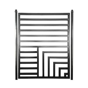 4 ft x 5 ft Florence Style Black Steel Pedestrian Fence Gate
