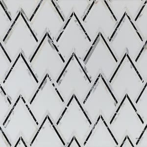 Ogee Black and White 16.92 in. x 13.20 in. Polished Marble Mosaic Wall Tile (1.55 sq. ft./Each)
