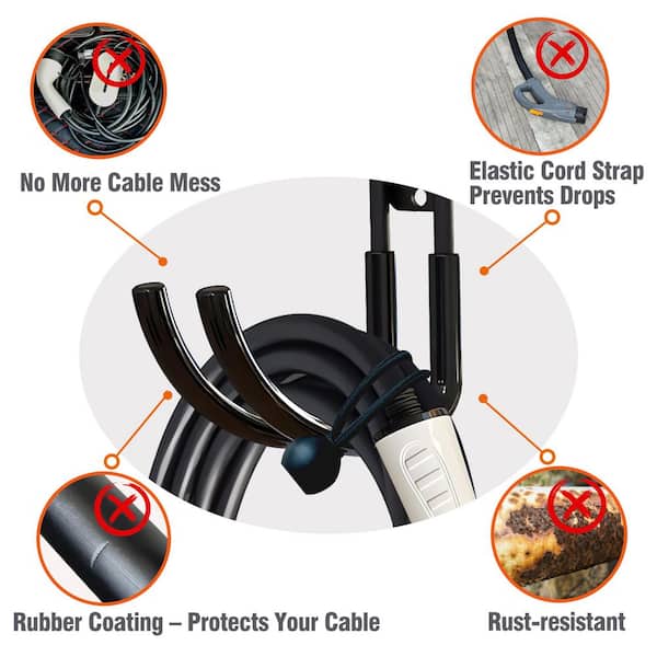Ev Charger Holder - 2 x Aanti Drop Bracket, Wall Mount Hook
