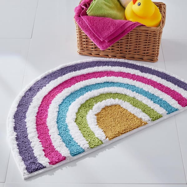 The Company Store Company Kids Tufted Rainbow 20 in. x 32 in. Multi-Colored Bath  Rug 59099 - The Home Depot