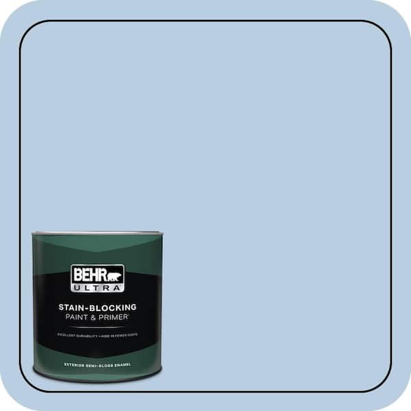 BEHR ULTRA 1 qt. #580C-3 Impressionist Sky Semi-Gloss Enamel Exterior Paint & Primer