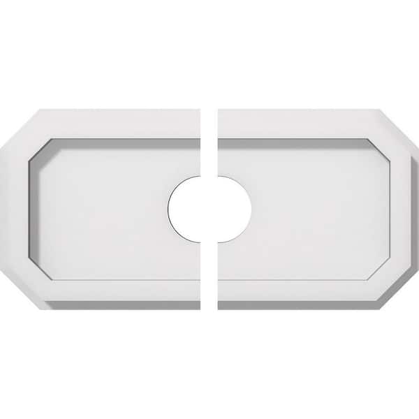 Ekena Millwork 12 in. x 6 in. x 1 in. Emerald Architectural Grade PVC Contemporary Ceiling Medallion (2-Piece)