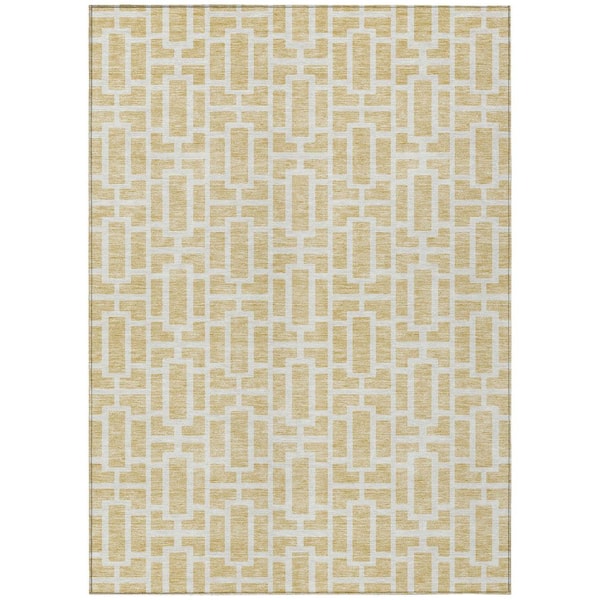 Chantille Machine Washable Indoor/Outdoor Abstract ACN916 Wheat 10 ft. x 14 ft. Area Rug