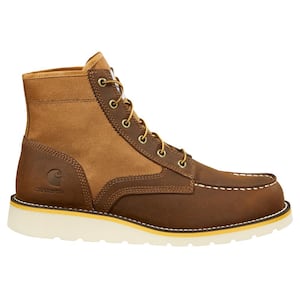 Men's 6 in. Moc Soft Toe Wedge Brown Work Boot (10.5 W)