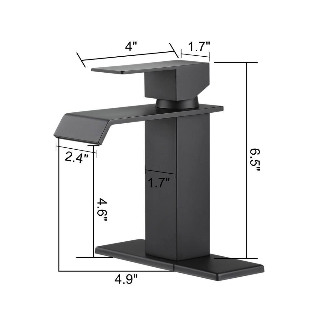 Matte Black Stainless Steel Single Handle Bathroom Faucet