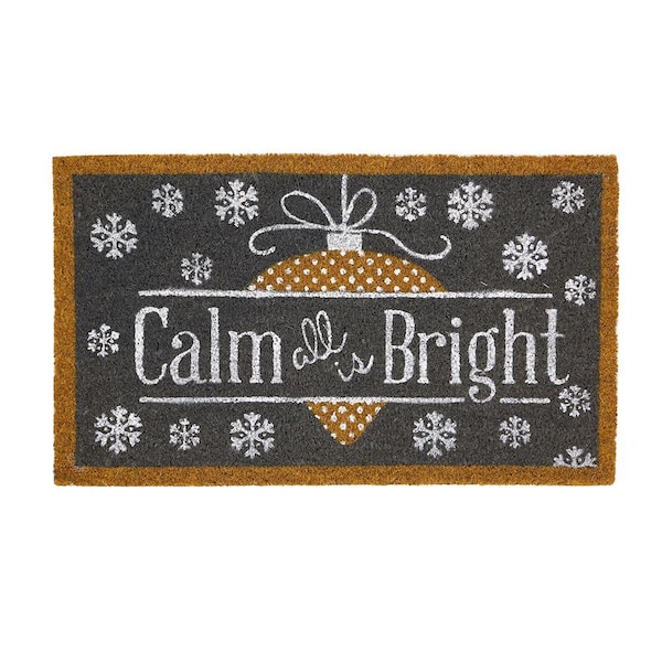 Home Accents Holiday Calm and Bright 17 in. x 29 in. Coir and Vinyl Door Mat
