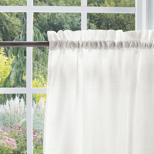 Martha Stewart Bedford Woven Valance White - 56 in. W x 36 in. L