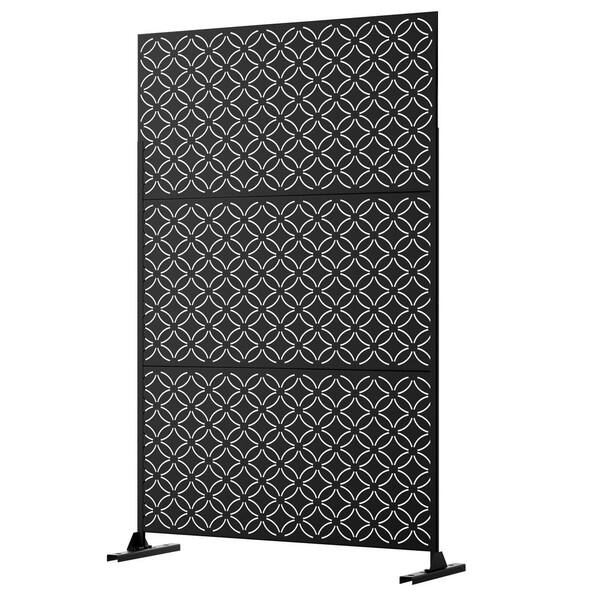 76 in. Galvanized Steel Garden Fence Outdoor Privacy Screen Garden ...