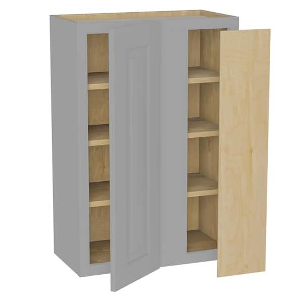Home Decorators Collection Grayson 24 in. W x 12 in. D x 36 in. H Assembled Plywood Blind Wall Kitchen Cabinet in Pearl Gray with Soft Close RH