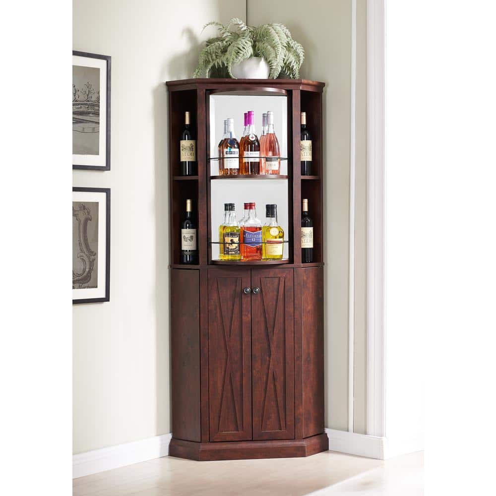 Jill Zarin Home Corner Bar Cabinet Mahogany -  Home Source Industries, JZ88-MH-HD