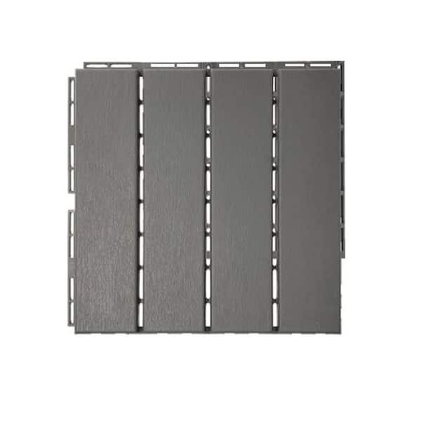 Afoxsos 36-Pack Plastic Interlocking Deck Tiles 12 in. x 12 in. Waterproof Outdoor Flooring All Weather Use in Dark Grey