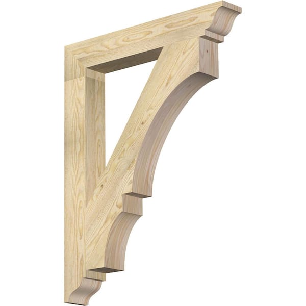 Ekena Millwork 4 in. x 36 in. x 28 in. Douglas Fir Balboa Traditional Rough Sawn Bracket