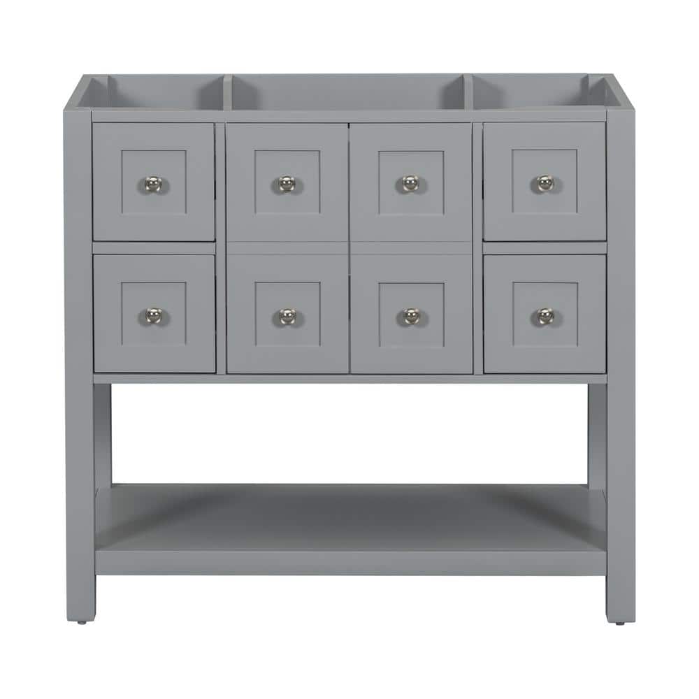 36 in. W x 18 in. D x 33 in. H Bath Vanity Cabinet without Top in Gray
