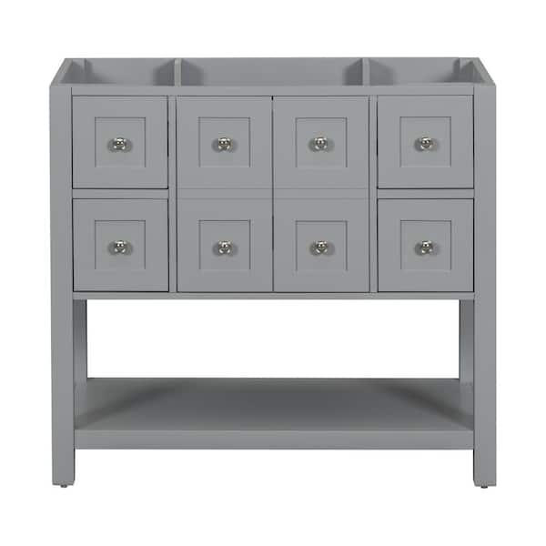 Unbranded 36 in. W x 18 in. D x 33 in. H Bath Vanity Cabinet without Top in Gray