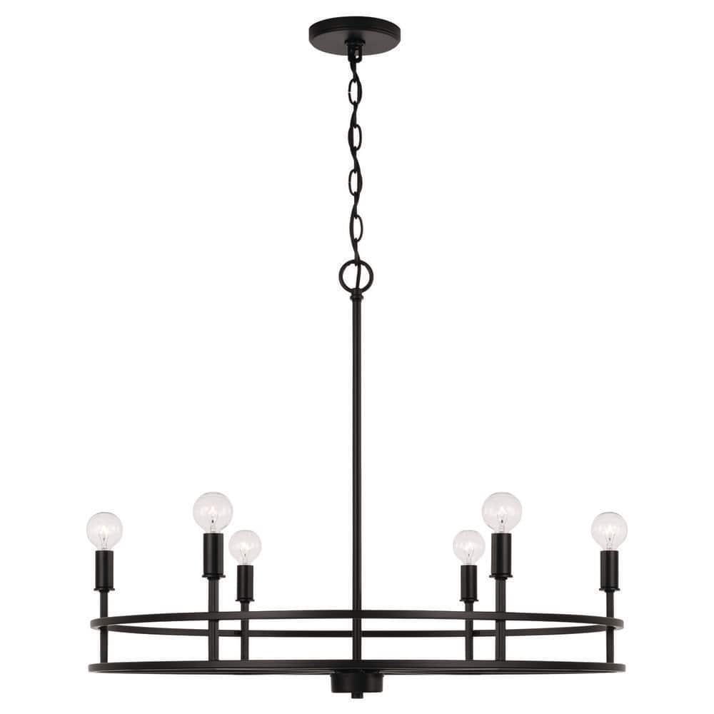 Fuller 6-Light Matte Black 28 in. W x 23.75 in. H Chandelier price history on PriceWatchPro