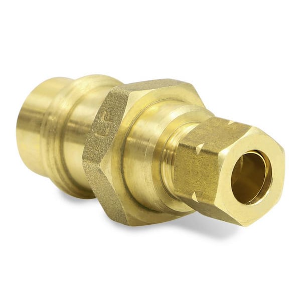 PLUMBFLEX 1/2 in. x 1/4 in. x 3/8 in. Brass Lead Free Press Compression Adapter