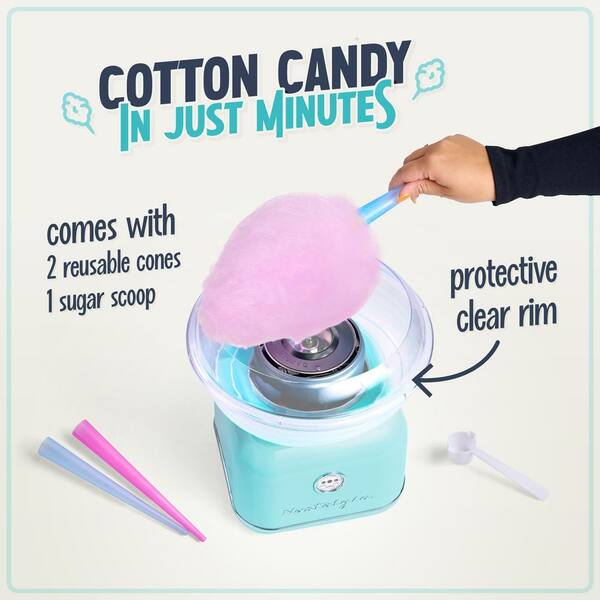 Nostalgia Retro Series Aqua Electric Cotton Candy Maker with