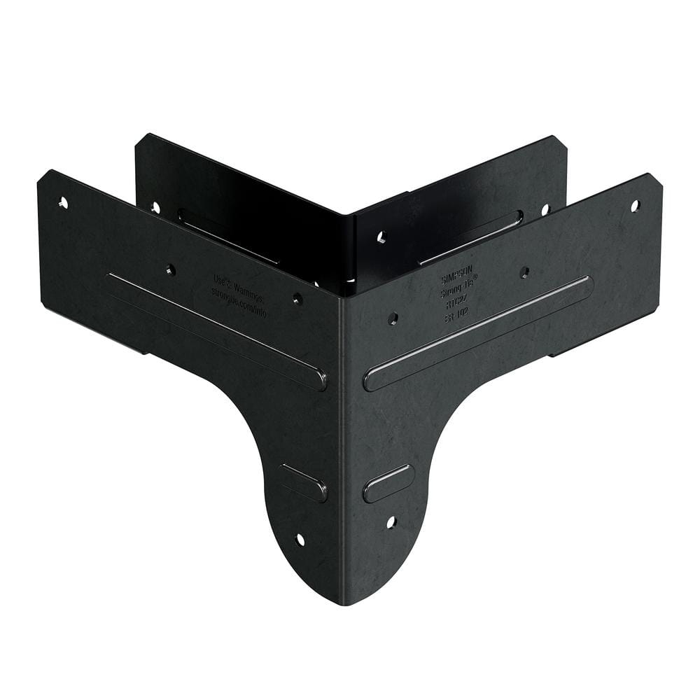 Simpson StrongTie Outdoor Accents ZMAX, Black Rigid Tie Corner Connector for 2 x Joist, 2 x 4