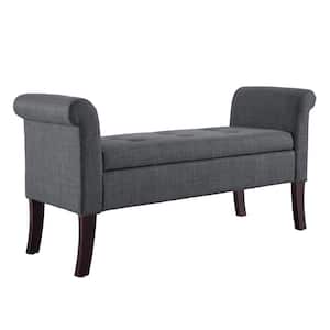 Erie Charcoal Gray and Dark Espresso 52.5 in. W Backless Bedroom Bench