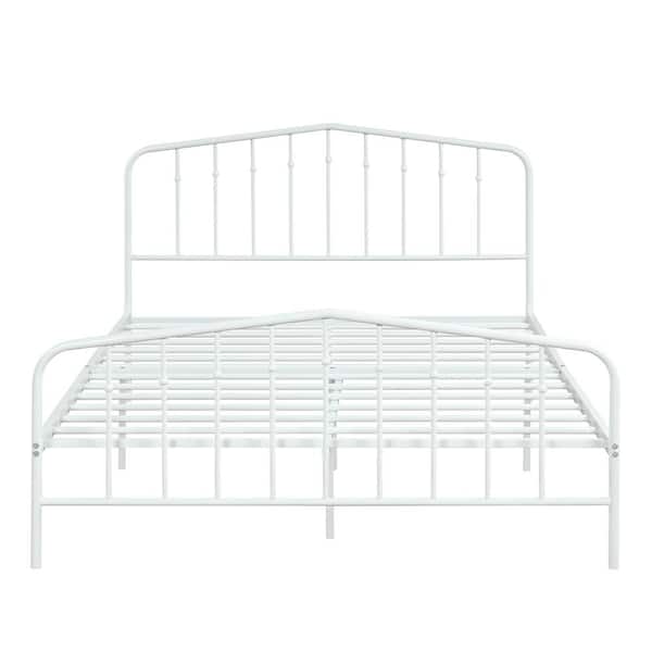 Harper Bright Designs White Full, Full Size White Metal Platform Bed Frame