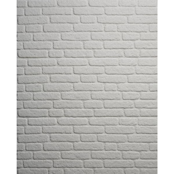 WALL!SUPPLY 0.79 in. x 19.69 in. x 47.24 in. UltraLight Faux Brick White HD Printed Jointless Common Plank (4-Pack)