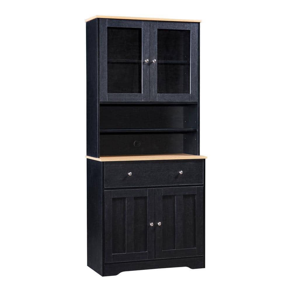 31.5 in. W x 15.7 in. D x 70.9 in. H Bathroom Black Linen Cabinet