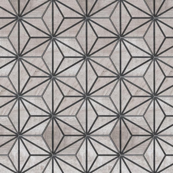 Merola Tile Sawnwood Tribeka Hex Grey 8-5/8 in. x 9-7/8 in. Porcelain Floor and Wall Tile (11.5 sq. ft./Case)