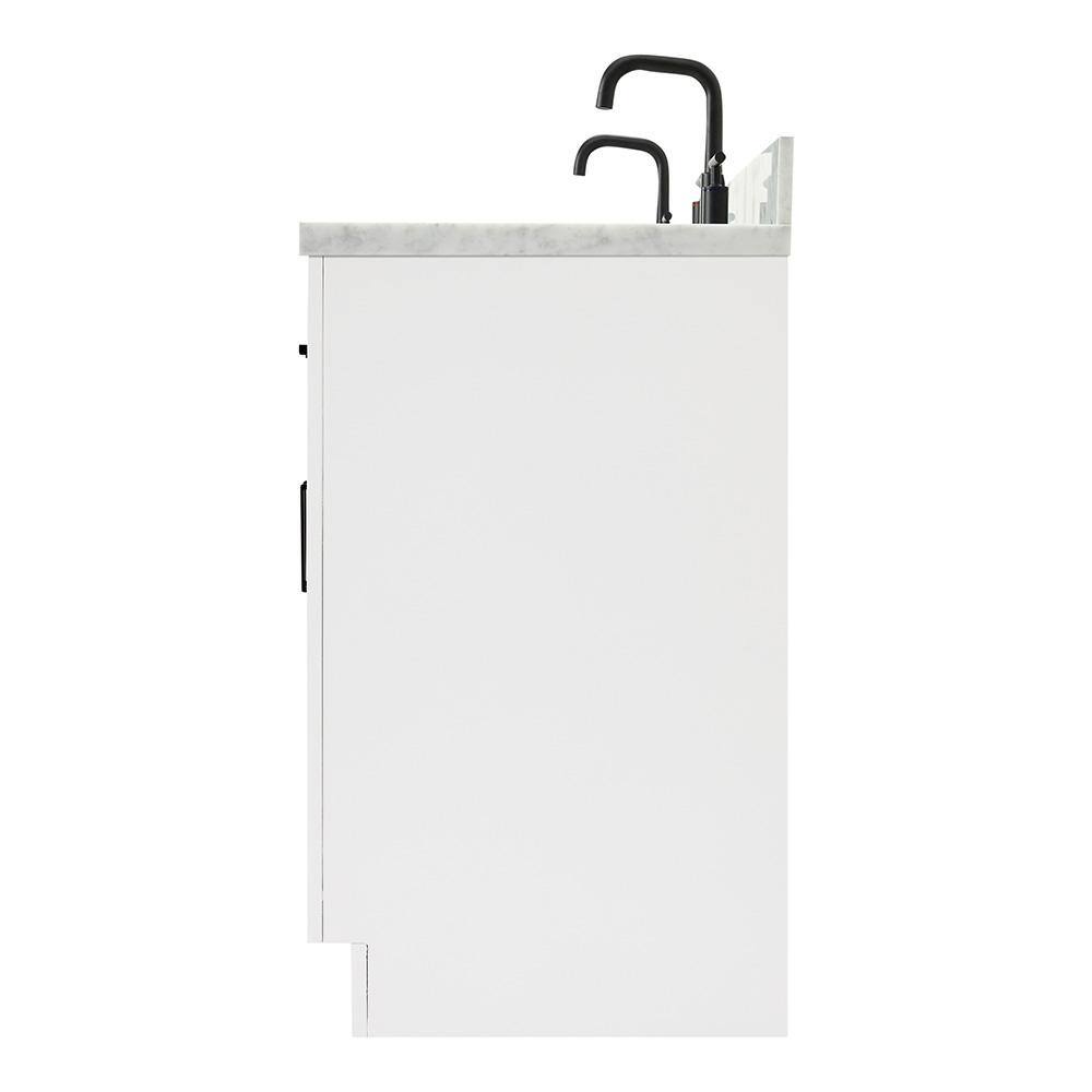 White Double Freestanding Vanity with Marble Top