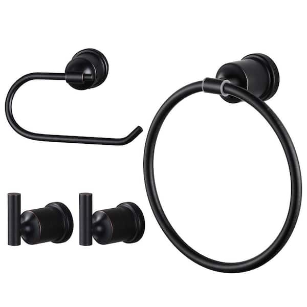 ARCORA 4-Piece Bath Hardware Set with Toilet Paper Holder, Towel Ring and Towel Hook Included in Oil Rubbed Bronze