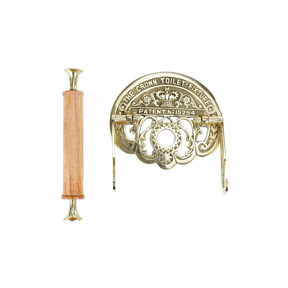 Victorian Brass Wall Mount Toilet Paper Holder with Polished Finish