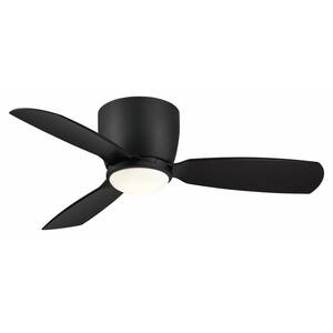 Embrace 44 in. Integrated LED Black Ceiling Fan with Opal Frosted Glass Light Kit and Remote Control