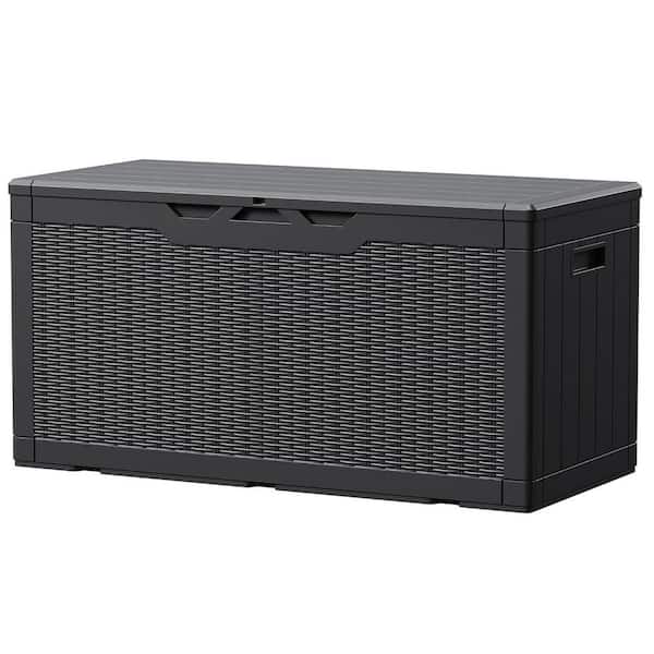 Unbranded 100 Gal. Black Resin Deck Box Indoor Outdoor Lockable Storage Container