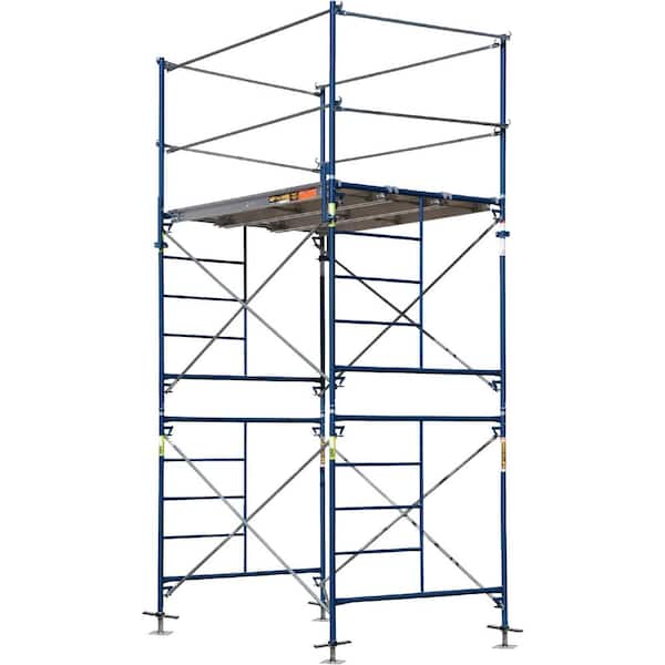 MetalTech Saferstack 2-Level Frame Fixed Set with Crossbraces, Platforms and Guardrail System