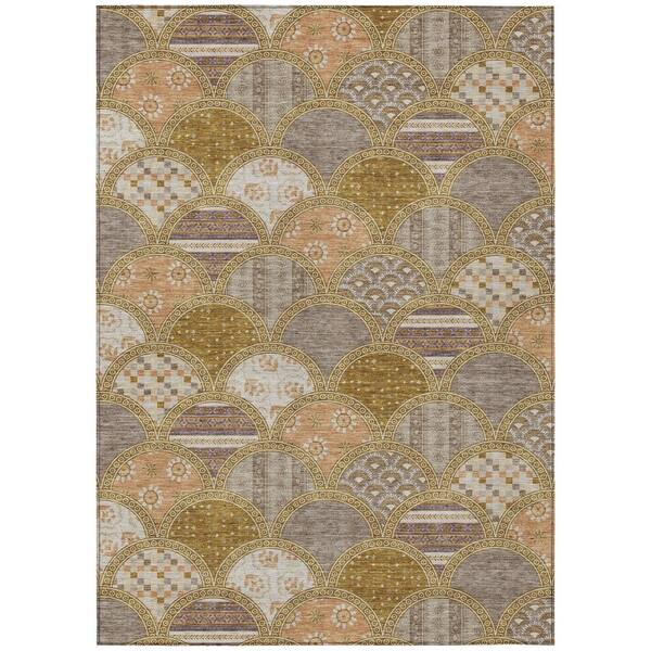 Chantille Machine Washable Indoor/Outdoor Abstract ACN2863 Walnut 10 ft. x 14 ft. Area Rug