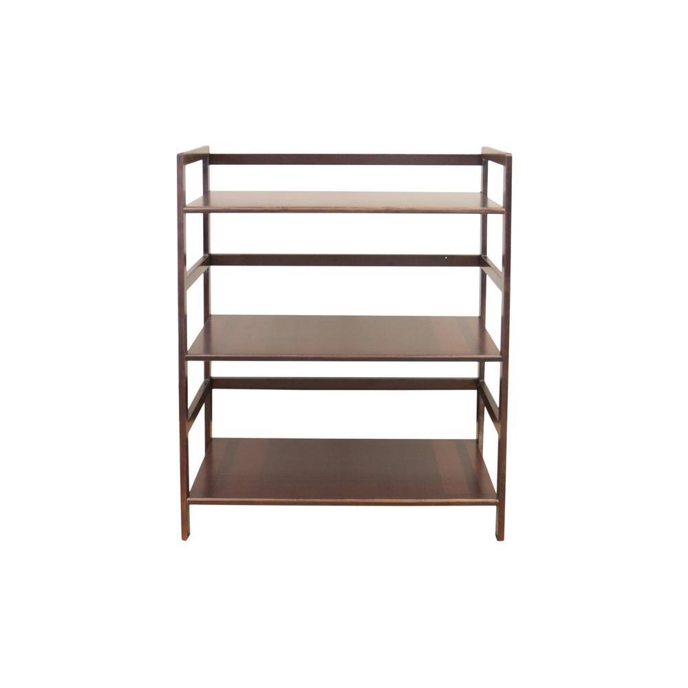 Caramel Bamboo 3-Tier Stackable Bookshelf with Rounded Edges
