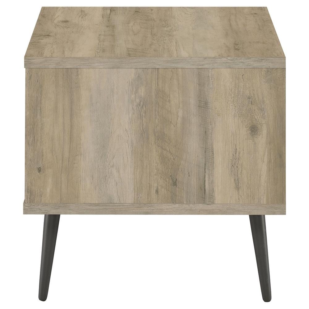 Welsh Mid Century Modern Pine and Gray Wood End Table