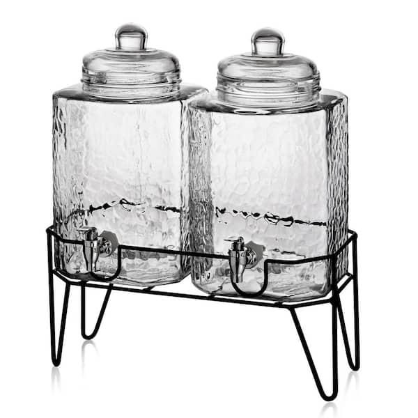 HD Designs Outdoors Double Drink Dispenser with Galvanized Stand -  Clear/Silver, 1 gal - Fred Meyer